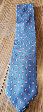 Envoy Vintage Men’s Blue Red Dot Pattern Silk Necktie Tie